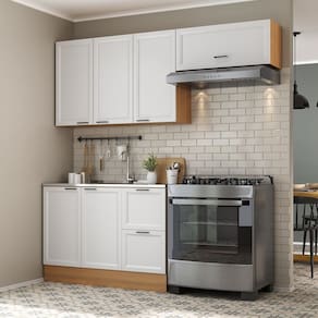 Cozinha Compacta 3 Peças 2 Aéreos 1 Balcão Soho CabeCasa MadeiraMadeira Freijó/Branco
