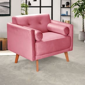 Poltrona Moderna Decoração Sala, Varanda, Recepção Luma Rosa