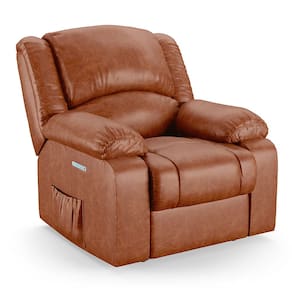Poltrona do Papai Reclinável Melim Power Touch PU Caramelo Brilho FH1 - D`Rossi