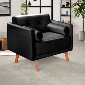 Poltrona Moderna Decoração Sala, Varanda, Recepção Luma Preto