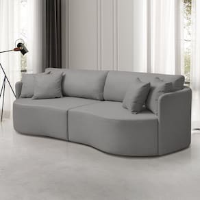 Sofá 3 Lugares 246 cm Dakota Moderno Cinza Escuro