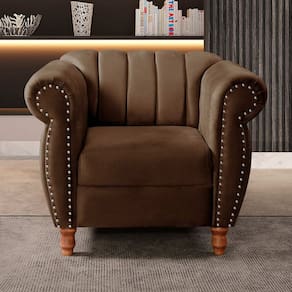 Poltrona Realeza Chesterfield Cadeira Vintage Decoração Retrô Marrom