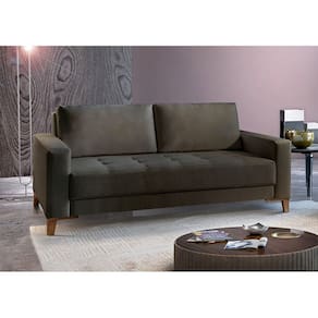 Sofá Fixo 3 Lugares Luxo 220 cm Orion Cinza