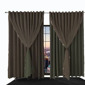 cortina para quarto e sala blecaute Ana 5,00 x 2,60 marrom