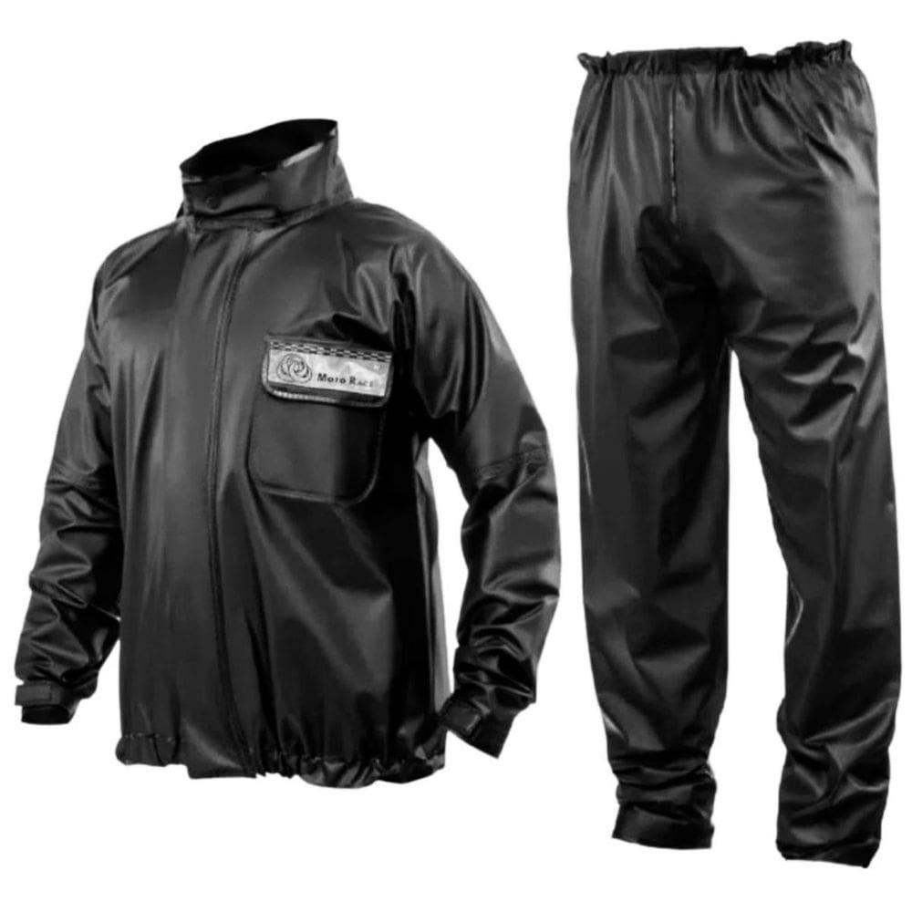 Capa De Chuva Motoqueiro Impermeável - Preto - P