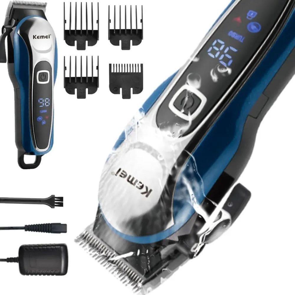 Maquininha Pet Cabelo Barba Pezinho Recarregável Cinza Retrô