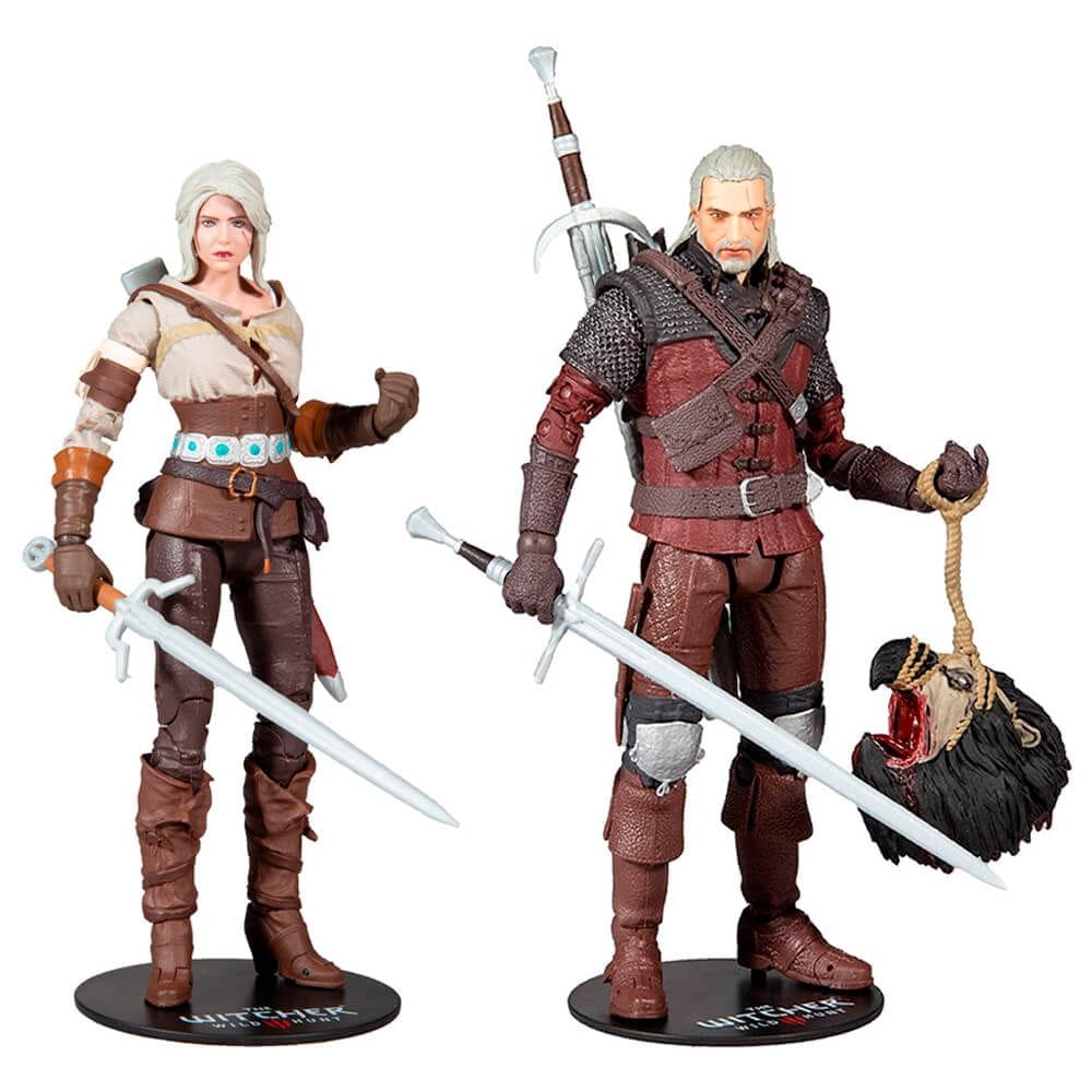 Figuras de Ação The Witcher 3: Wild Hunt - Ciri e Geralt de Rívia | McFarlane