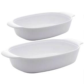2 Travessas Melamina Branca P e M com Alças Laterais para Servir Arroz Saladas Lyor
