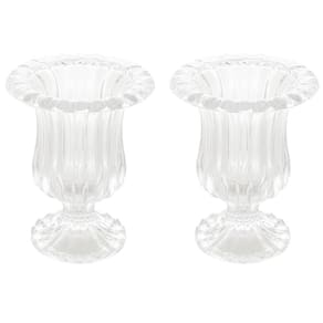 2 Vasos de Vidro Decorativo Lyor Renaissance Pequenos 11x14,5cm para Flores Hall de Entrada