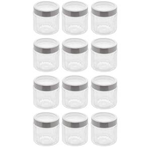 Conjunto 12 Potes de Vidro com Tampa Inox 870ml cada Lyor Sydney Biscoito Condimento