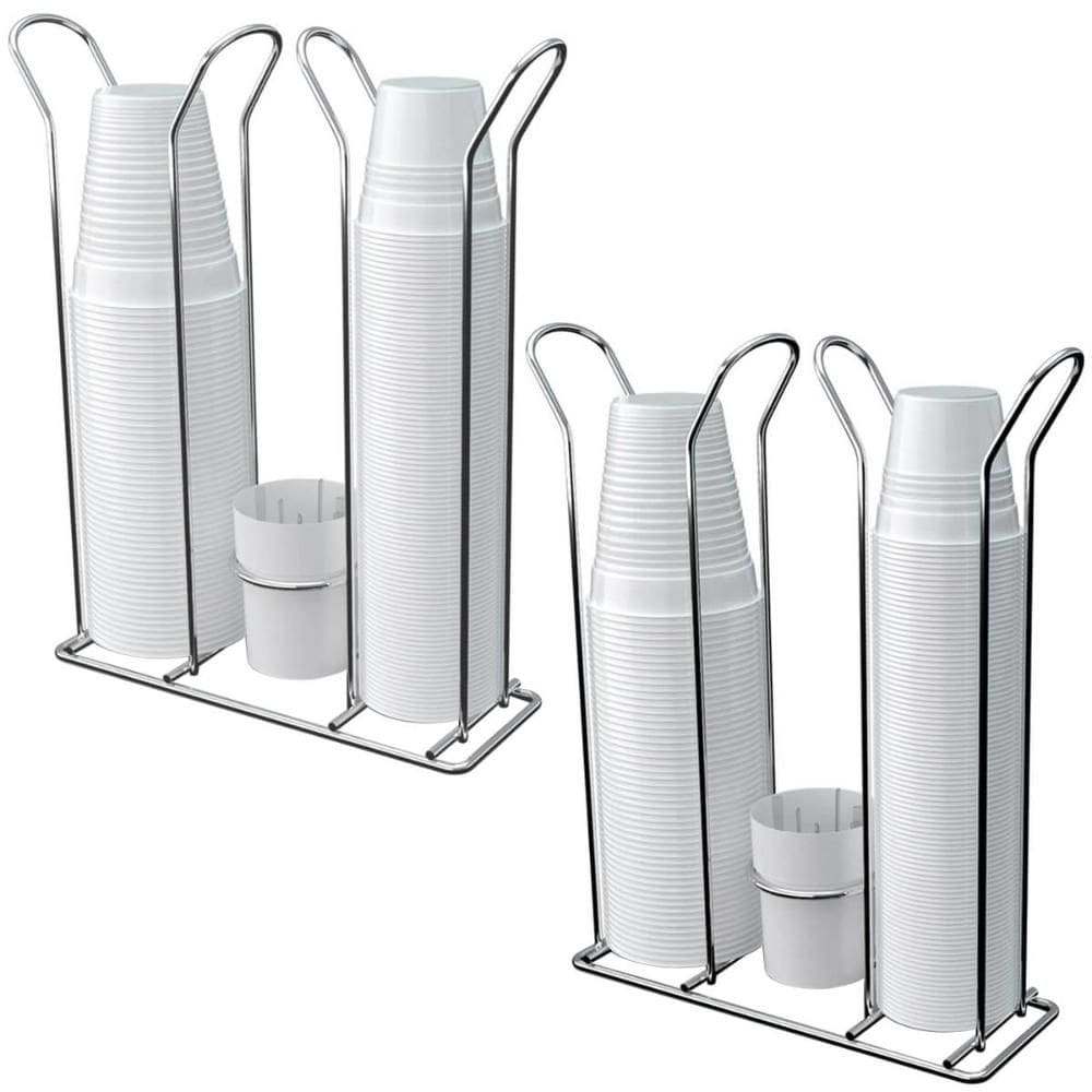 2 Suportes para Copos Descartáveis Organizador Porta Copo de Café 50 80ml e 180 200ml  Branco