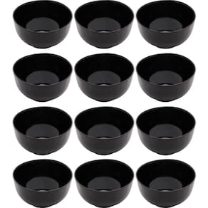 Kit 12 Bowls de Vidro Preto 700ml Cumbucas Saladas Caldos Sobremesas Opalino Lyor