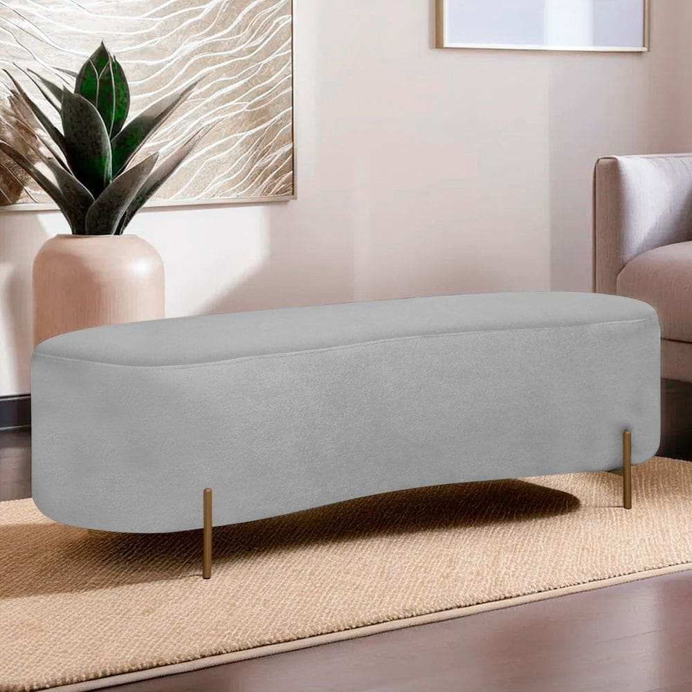 Puff Recamier Orgânico Maitê 1,38m Para Quarto Loja Bouclê Cinza SOFA STORE