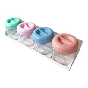 Porta Condimentos, Porta Tempero 4 Potes Plástico C/ Suporte