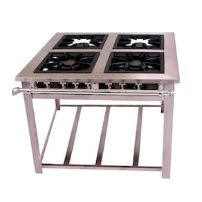 Fogão Industrial Inox 4 Queimadores Duplos GLP MI4 Venâncio