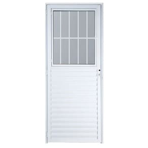 Porta social 2,10x70 lado ESQUERDO no alumínio branco