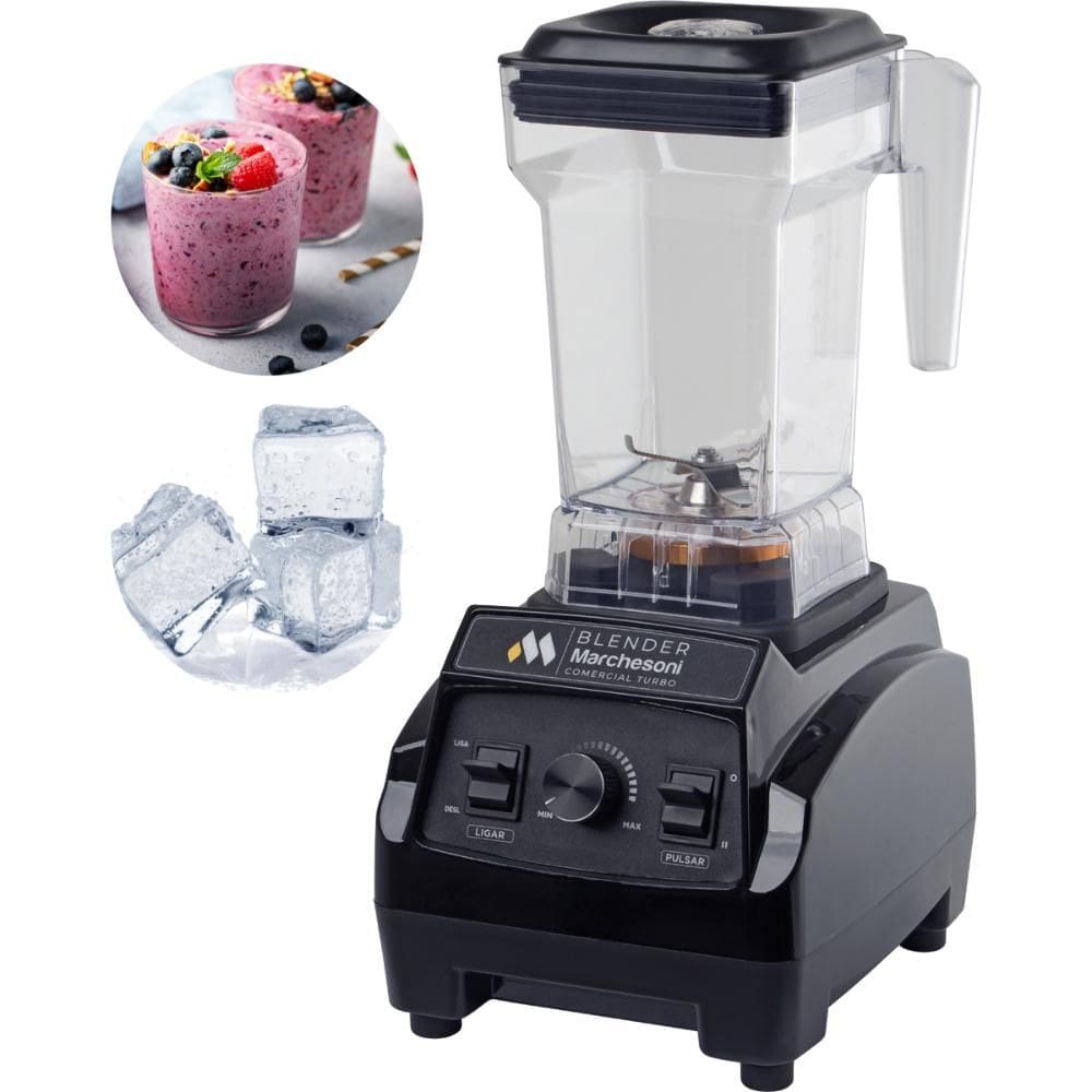Liquidificador Blender 1,8 Litros Turbo 1200 W Preto Marchesoni