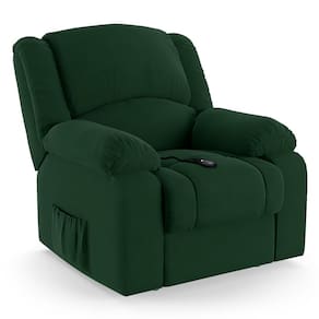 Poltrona do Papai Reclinável Melim Controle Power Elétrico Veludo Verde FH1 - D`Rossi