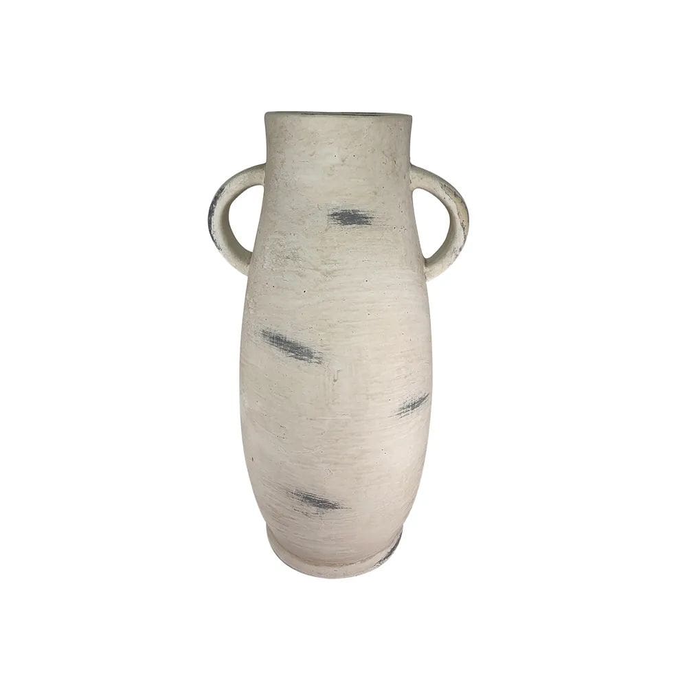 Vaso Decorativo Rústico em Cerâmica Branca 31cm XD0491 BTC
