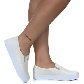 Tênis Slip On Feminino Iate Casual Off White Estilo Shoes