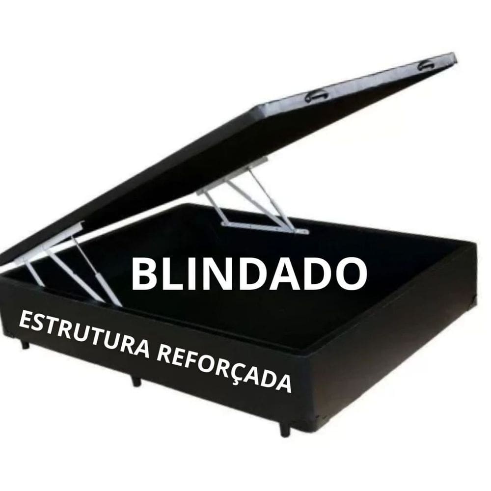 Cama Box Baú Casal Padrão - Estrutura Reforçada corino