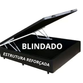 Cama Box Baú Casal Padrão - Estrutura Reforçada corino