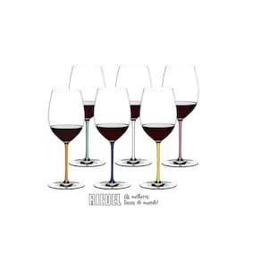 Conjunto 6 Taças de Vinho Fatto a Mano Haste Colorida Riedel
