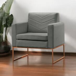 Poltrona para Sala de Estar Base Apolo Luxo Cinza
