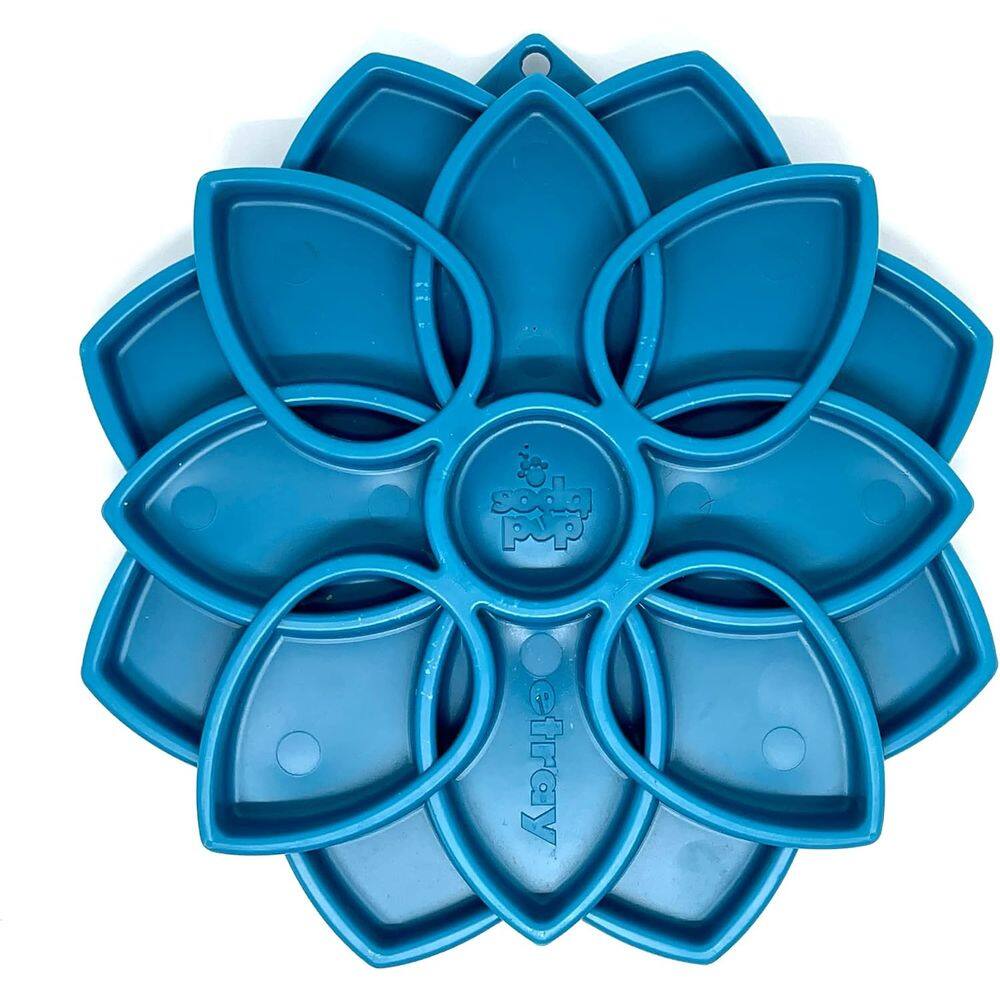 Comedouro Lento Mandala eTray SodaPup Tigela de Enriquecimento Interativo Para Cachorro - Azul