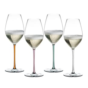 Kit 4 Taças de Champagne Fatto a Mano Haste Colorida Riedel