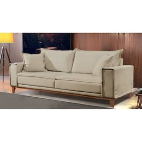 Sofá Fixo 2 Lugares Luxo 160 cm Aquiles Bege