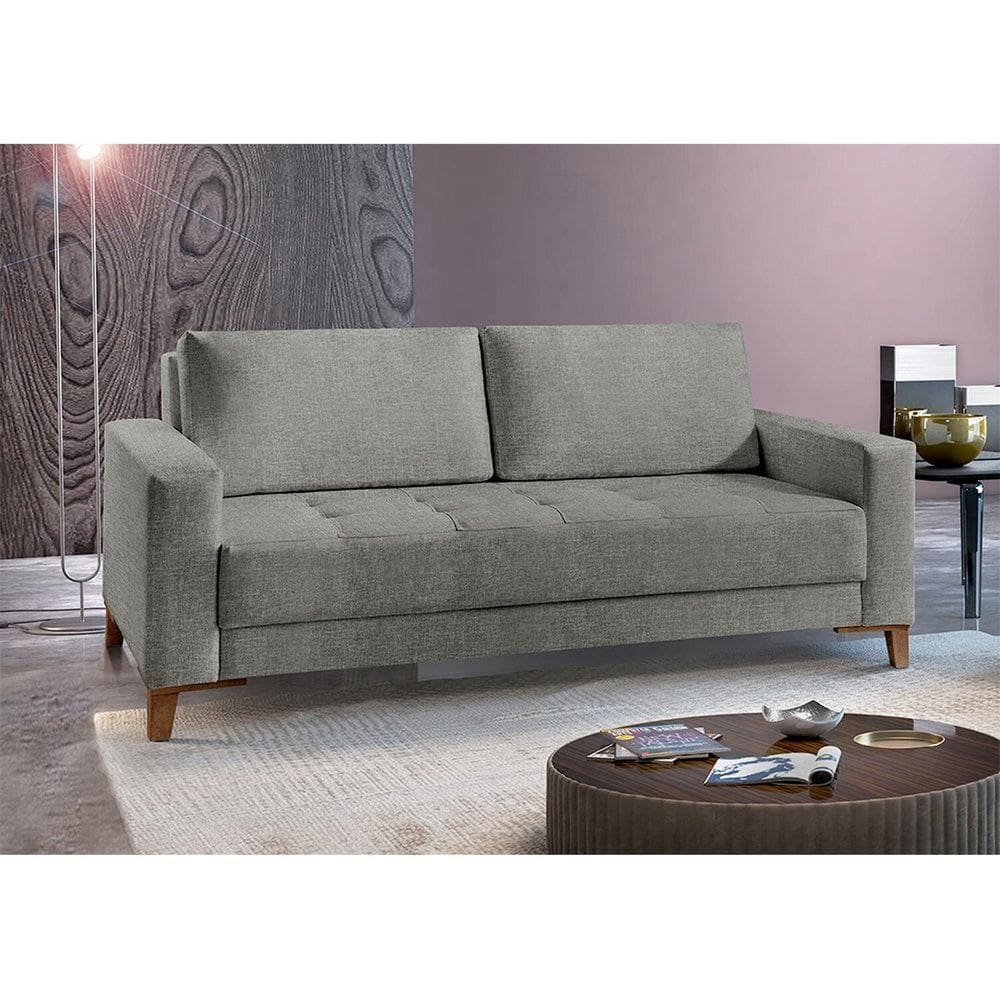 Sofá Fixo 2 Lugares Luxo 160 cm Orion Cinza