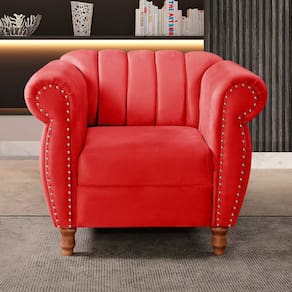 Poltrona Realeza Chesterfield Cadeira Vintage Decoração Retrô Vermelho