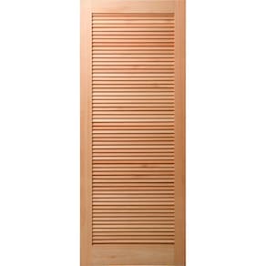 Kit com 2 Folhas de Porta Maciça 210x80cm Eucalipto PM09 Veneziana Cruzeiro Portas Natural