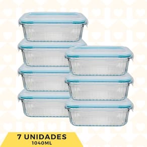 Marmita Vidro Ondulado Hermética Fit 1040ml Microondas 1 Un