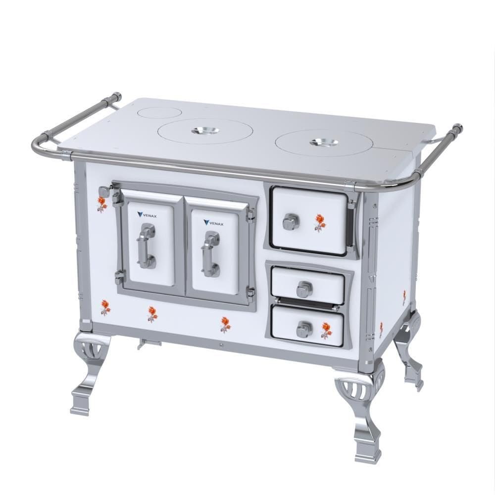 Fogao a Lenha N 1 Sec Chapa de Aluminio Branco Flor Sem Tampa