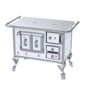Fogao a Lenha N 1 Sec Chapa de Aluminio Branco Flor Sem Tampa