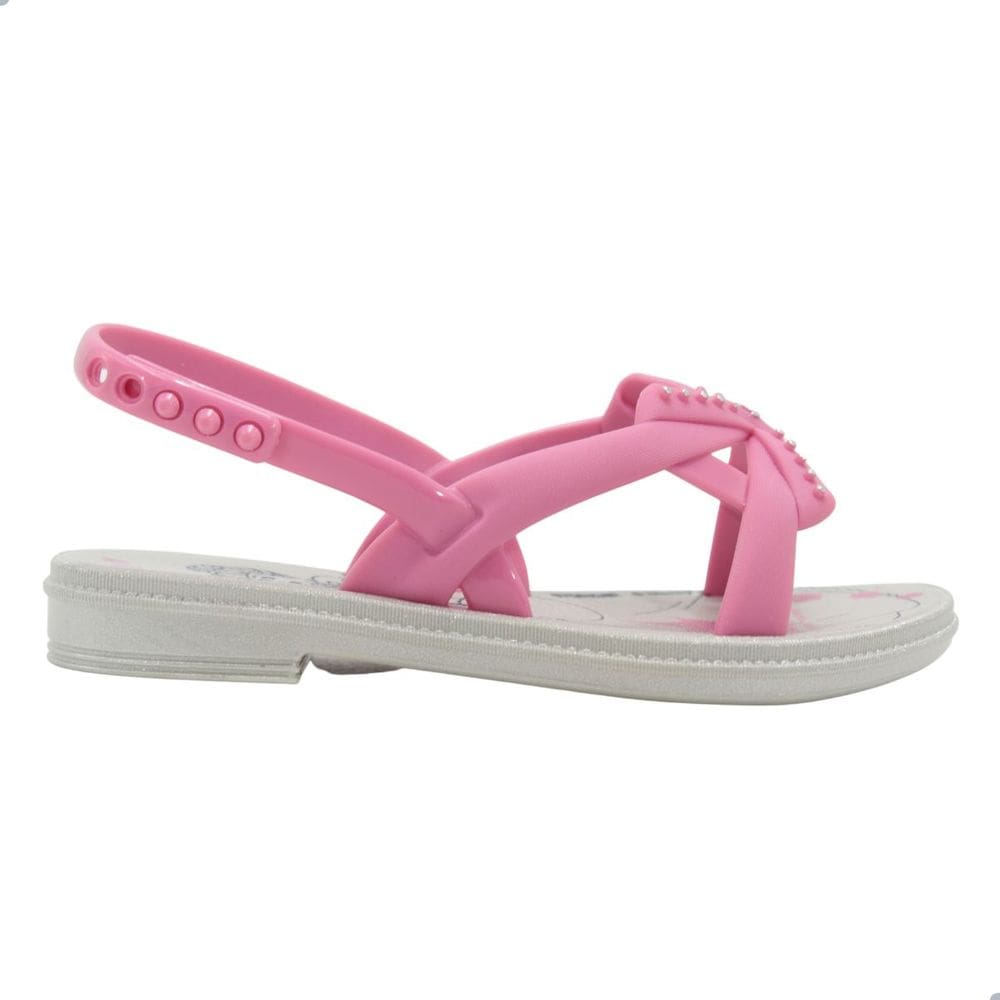 Sandália Infantil Grendene Kids Disney Castelo Real Cinza/Rosa