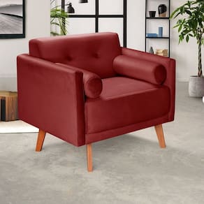 Poltrona Moderna Decoração Sala, Varanda, Recepção Luma Bordô