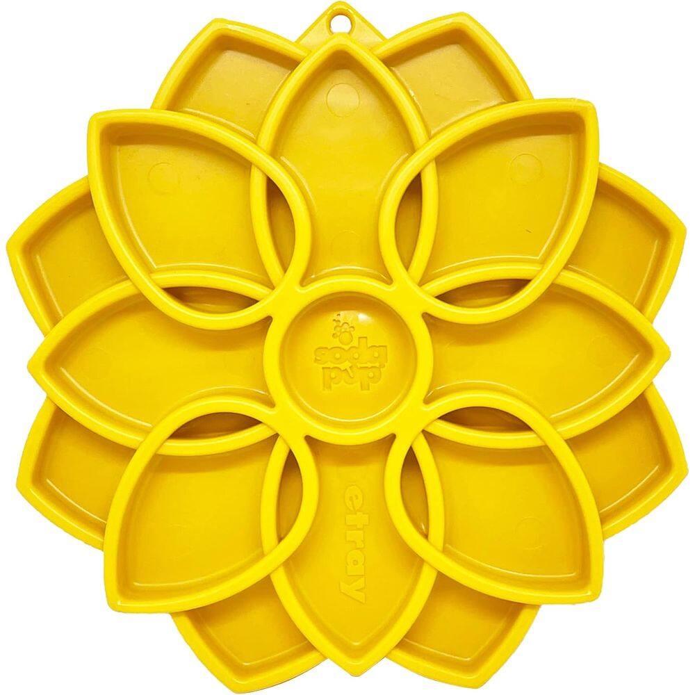 Comedouro Lento Mandala eTray SodaPup Tigela de Enriquecimento Interativo Para Cachorro - Amarelo