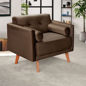 Poltrona Moderna Decoração Sala, Varanda, Recepção Luma Marrom