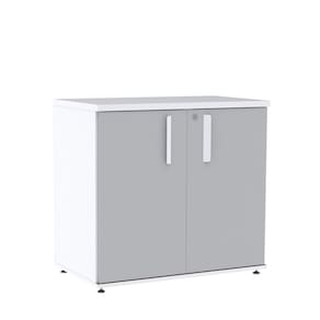 Armário Baixo 02 Portas Pivotante Abc745 Branco/Cinza