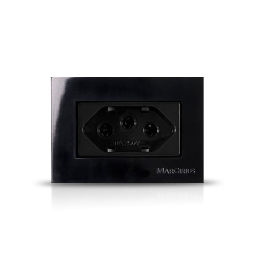 Tomada P/ Moveis Margirius 2p+t Preta 10a 250v Nbr 14136