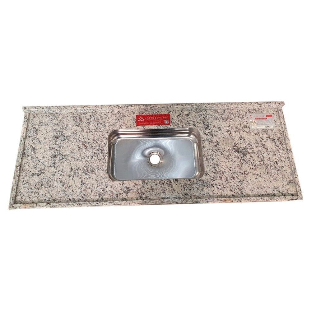 Pia de Cozinha Granito 120 cm Arabesco Standard Cuba simples Bege Arabesco