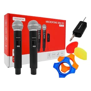 Microfone Sem Fio Wireless Profissional Tomate Mt-2301 Cor
