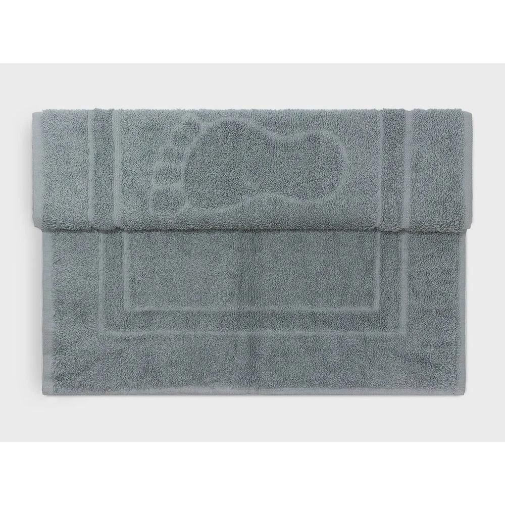 Piso Para Banheiro Pegada Em Algodão Cinza 45X70Cm - Camesa