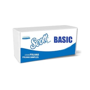 Papel Toalha Simples Interfolhado Scott Basic 1000 Folhas