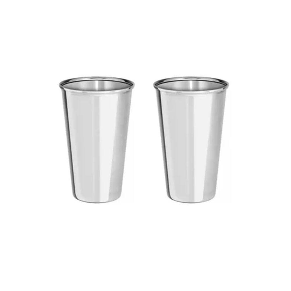 Kit 2 Copos Aço Inox Agua Suco Resistente 200Ml Inquebrável
