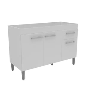 Balcão Pia Três Portas para Cozinha Branco