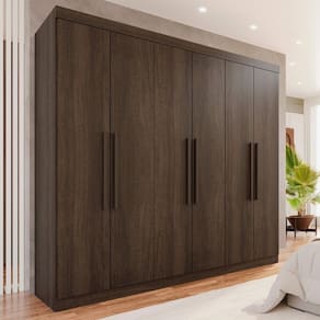 Guarda-roupa 6 Portas 4 Gavetas New Malibu Espresso Móveis Imbuia
